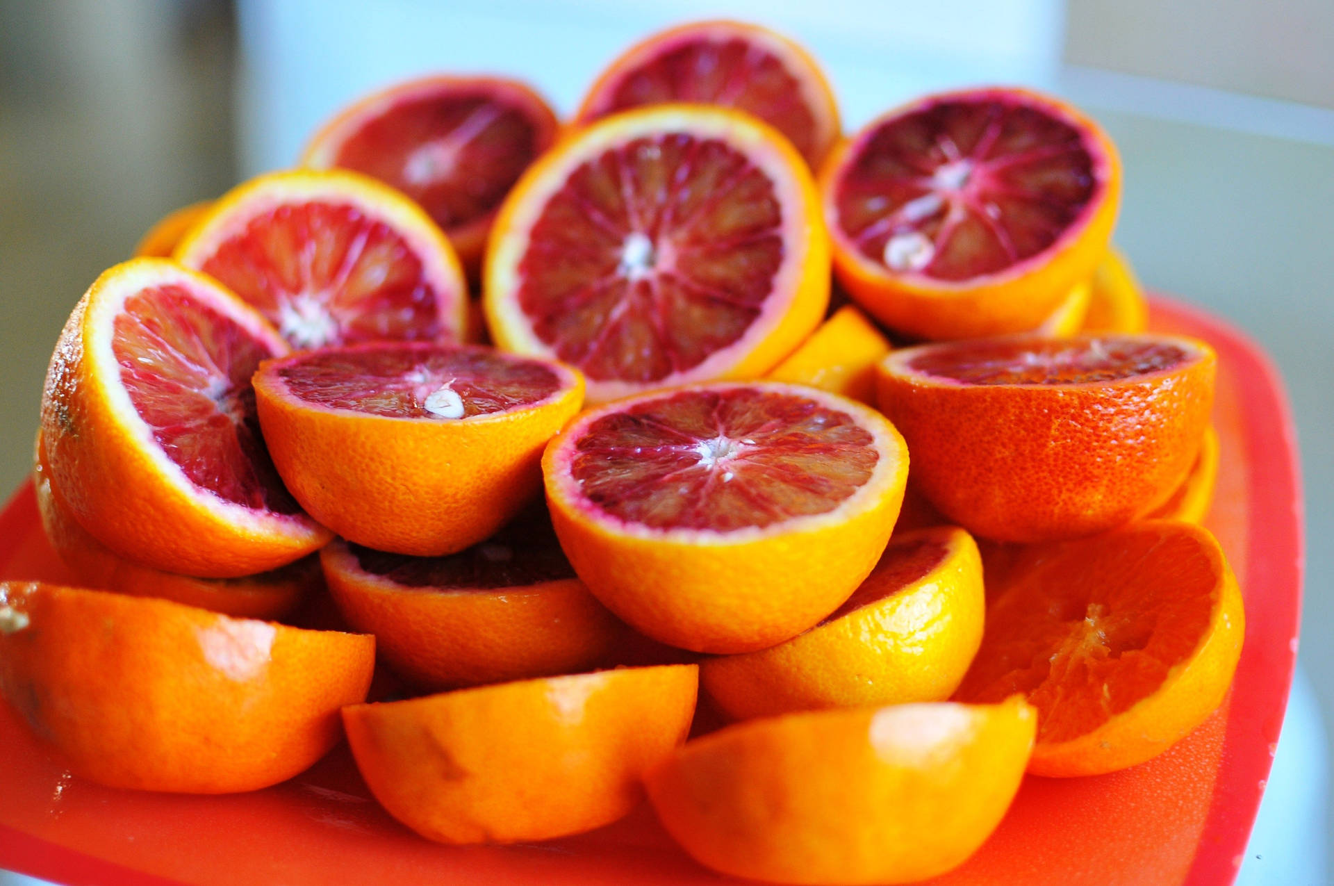 Rodajade Frutas Cítricas De Naranjas Sanguinas Fondo de pantalla