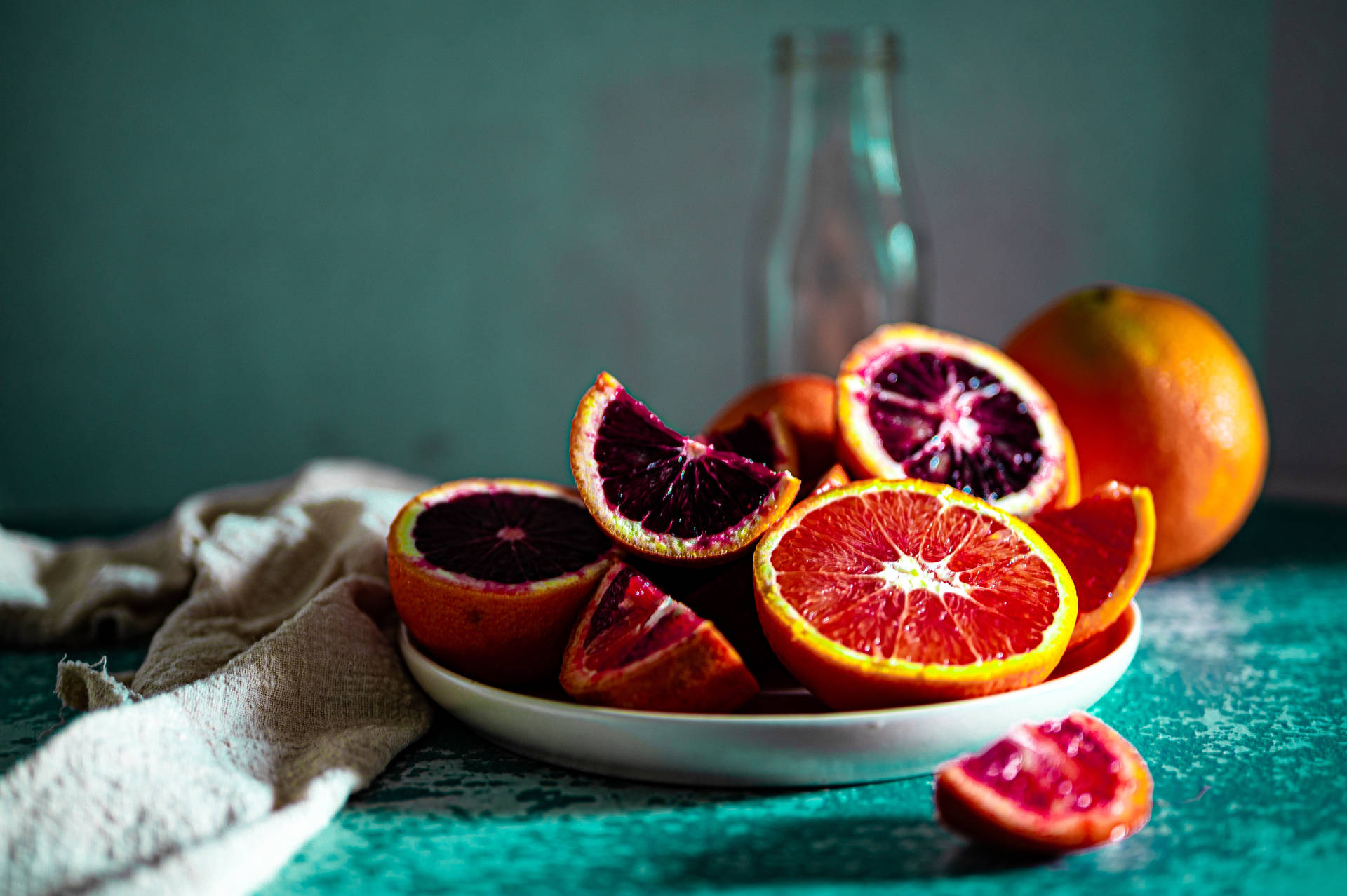 Blood Orange Citrus Fruits Table Hdr Wallpaper