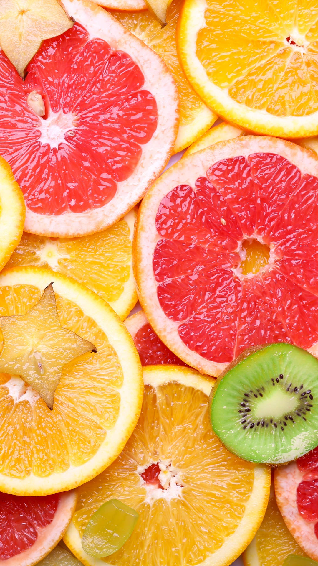 Blood Orange Kiwi Lemon Citrus Fruit Wallpaper