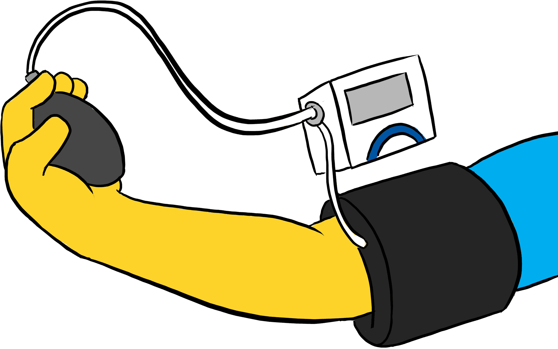 Blood Pressure Monitor Usage Illustration PNG