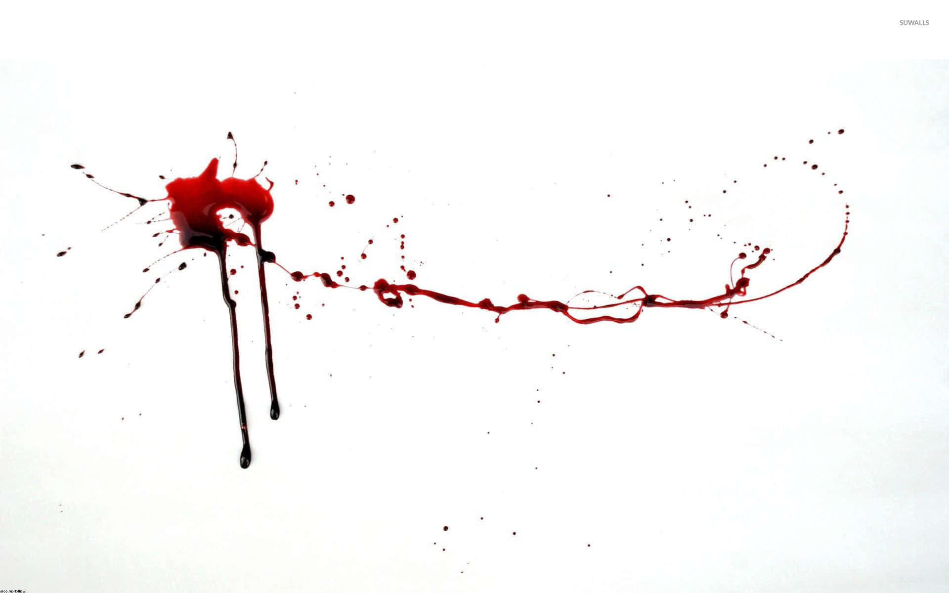 Intense splatter of blood on a wall