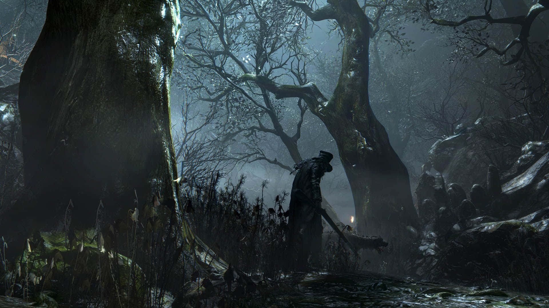 Bloodborne Game's Hunter in Mysterious City