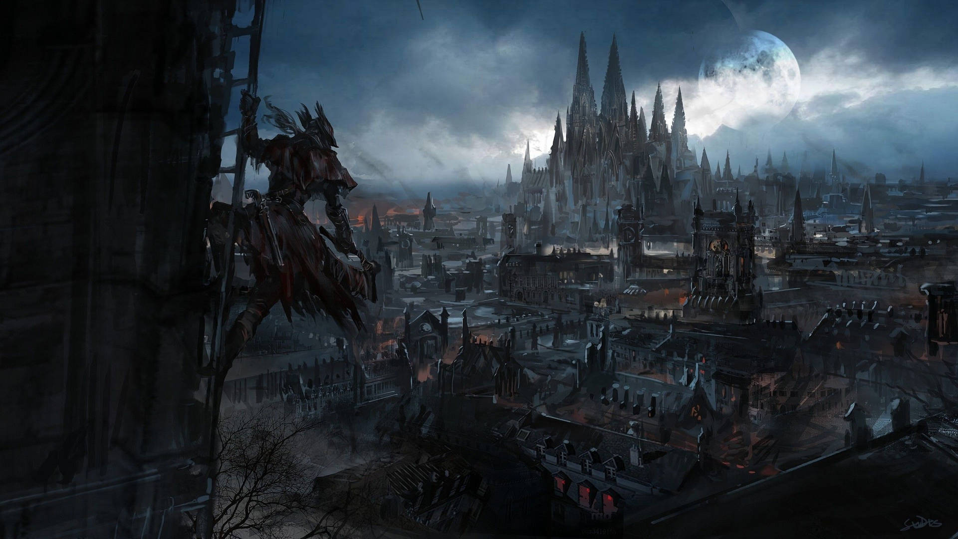 Bloodborne City View 1440p Gaming Background
