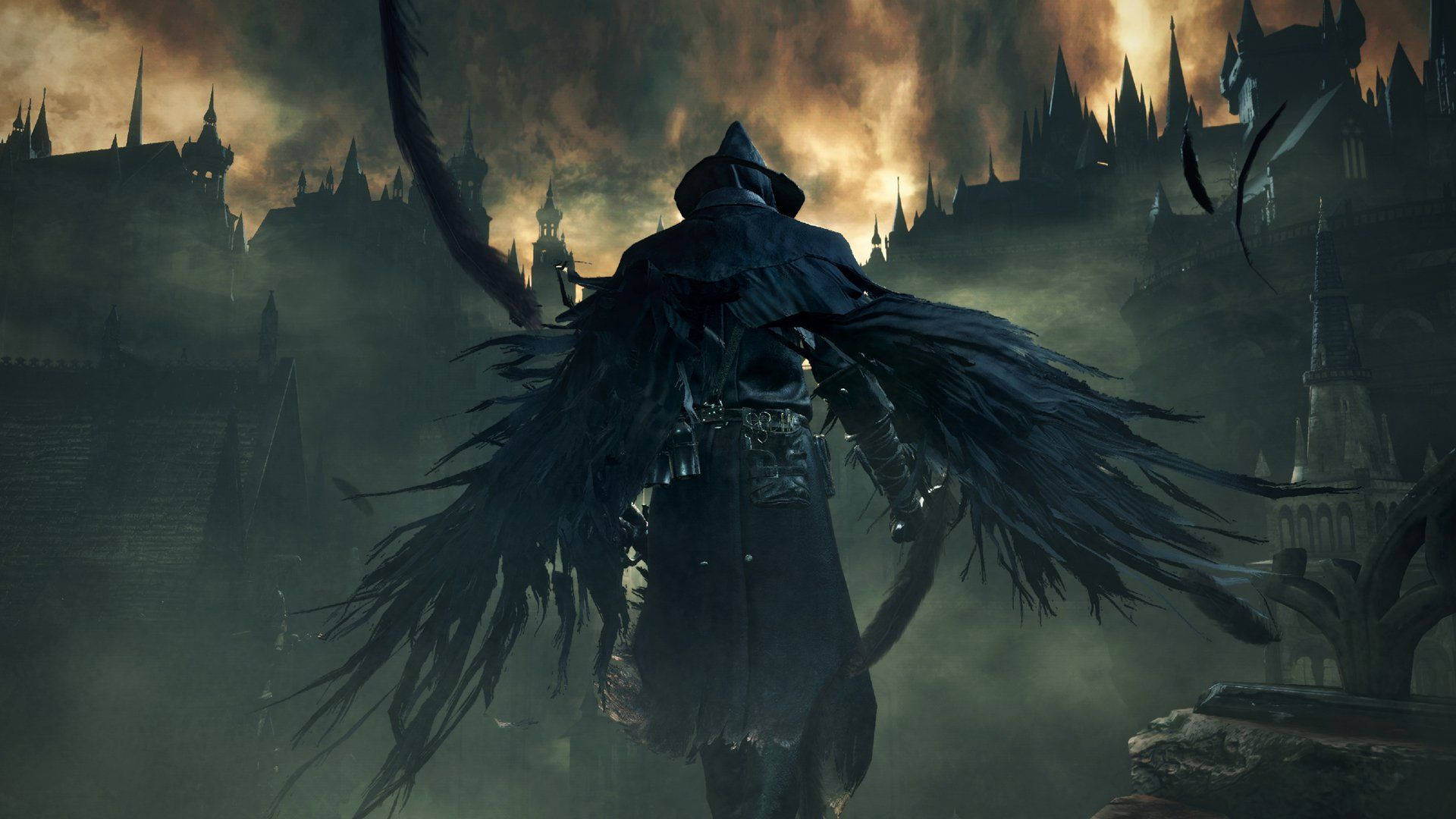 "Eileen the Crow Flying High in Bloodborne" Wallpaper