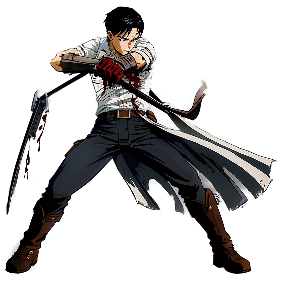 Bloodied Levi Battle Scene Png Fxw PNG