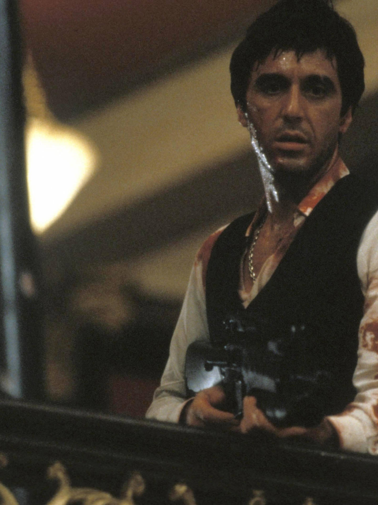 Blodig Al Pacino Scarface skydning Wallpaper