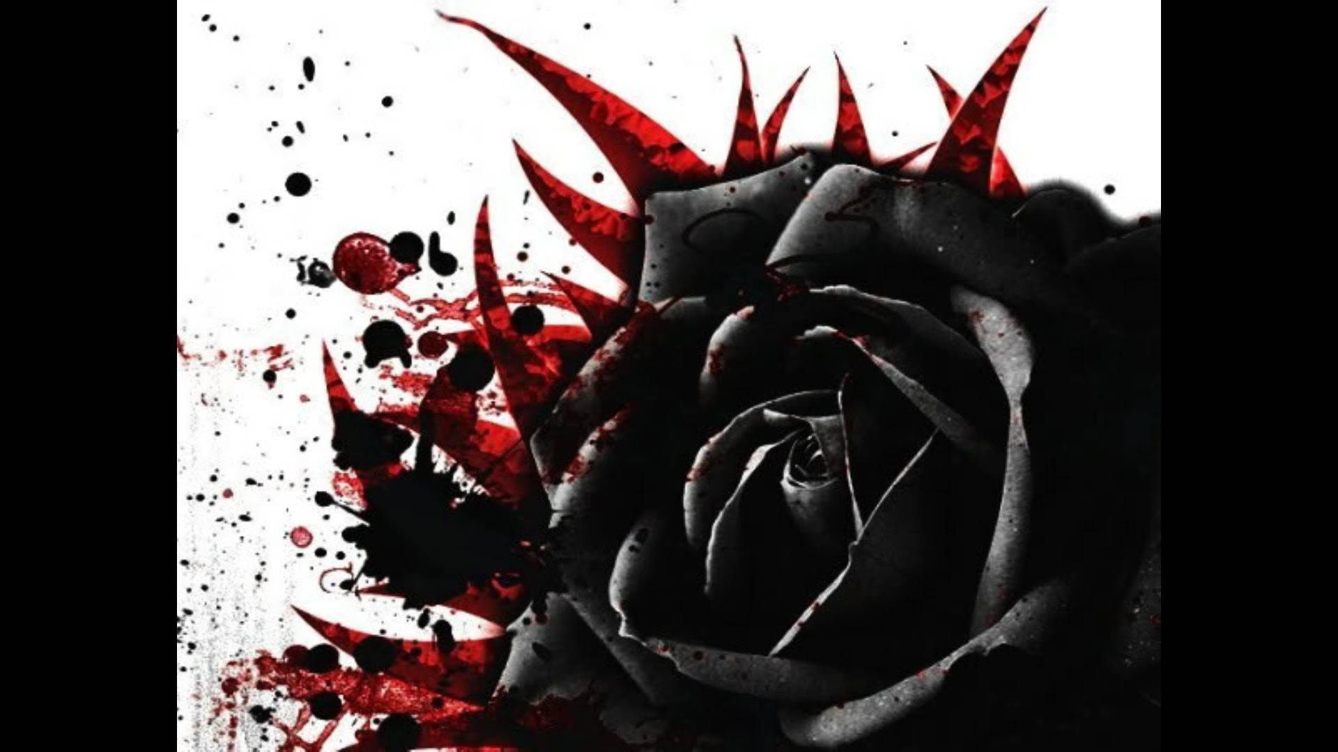 Bloody Black Rose Wallpaper