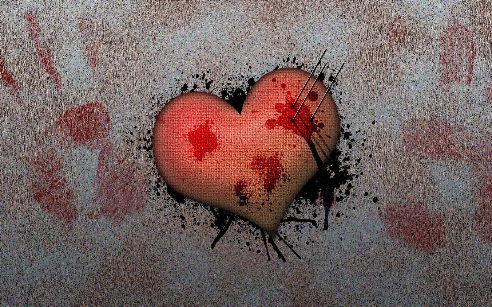 A Painful End - Bloody Broken Heart Wallpaper