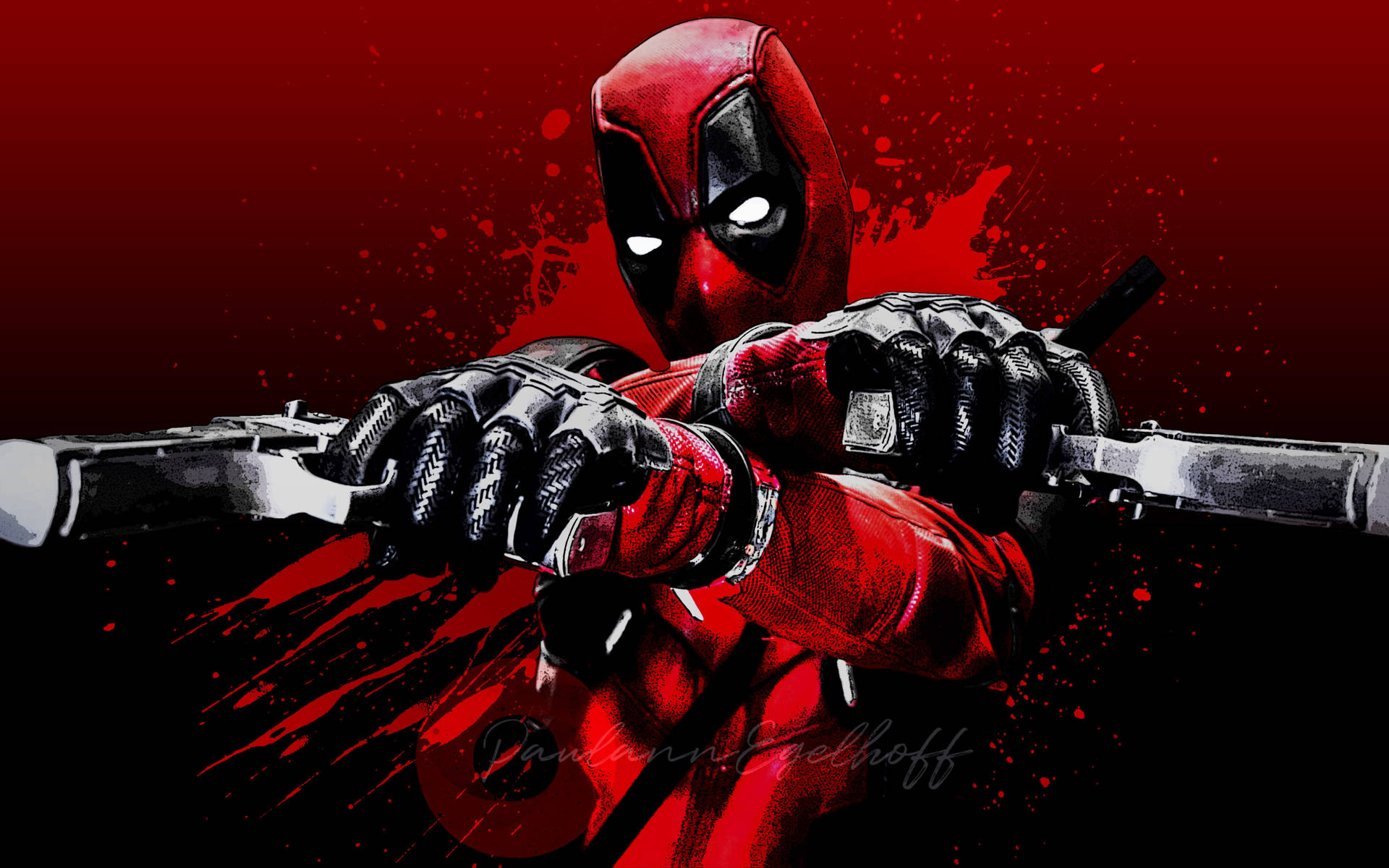 Bloody Deadpool With Guns