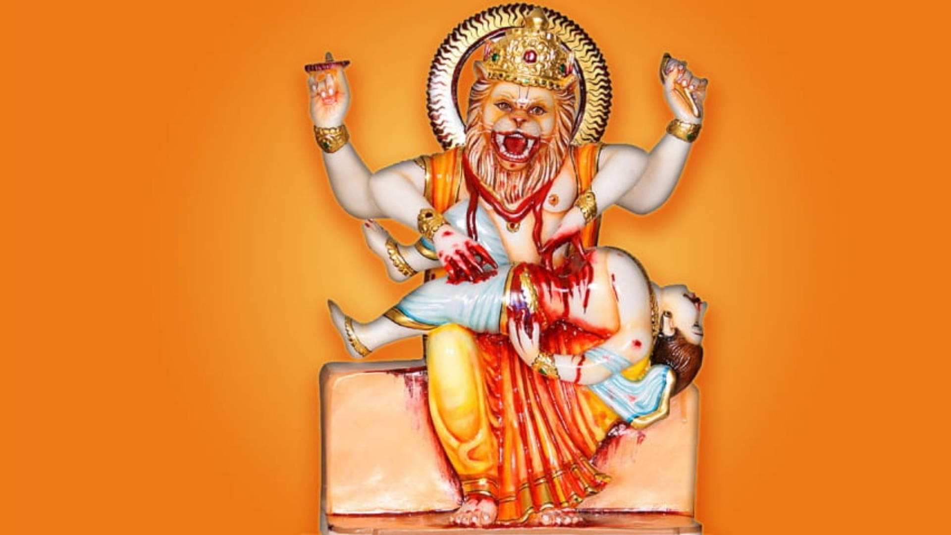 Bloody Lord Narasimha Figurine Wallpaper