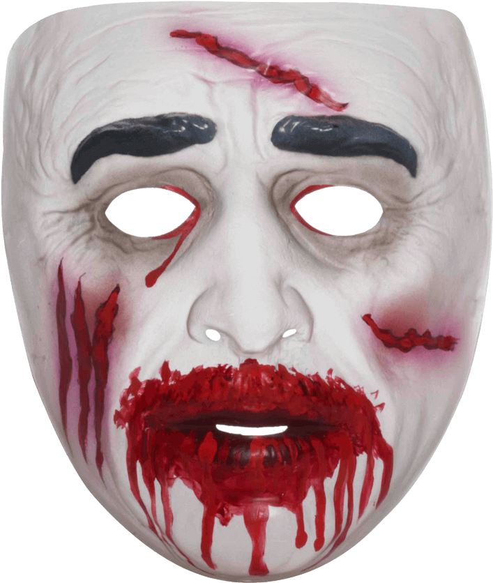 Bloody White Mask Horror Prop.png PNG