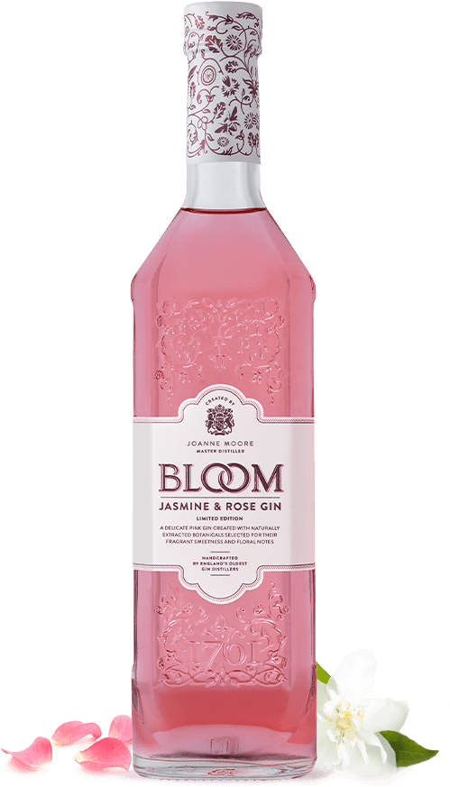 Bloom Jasmine Rose Gin Bottle PNG