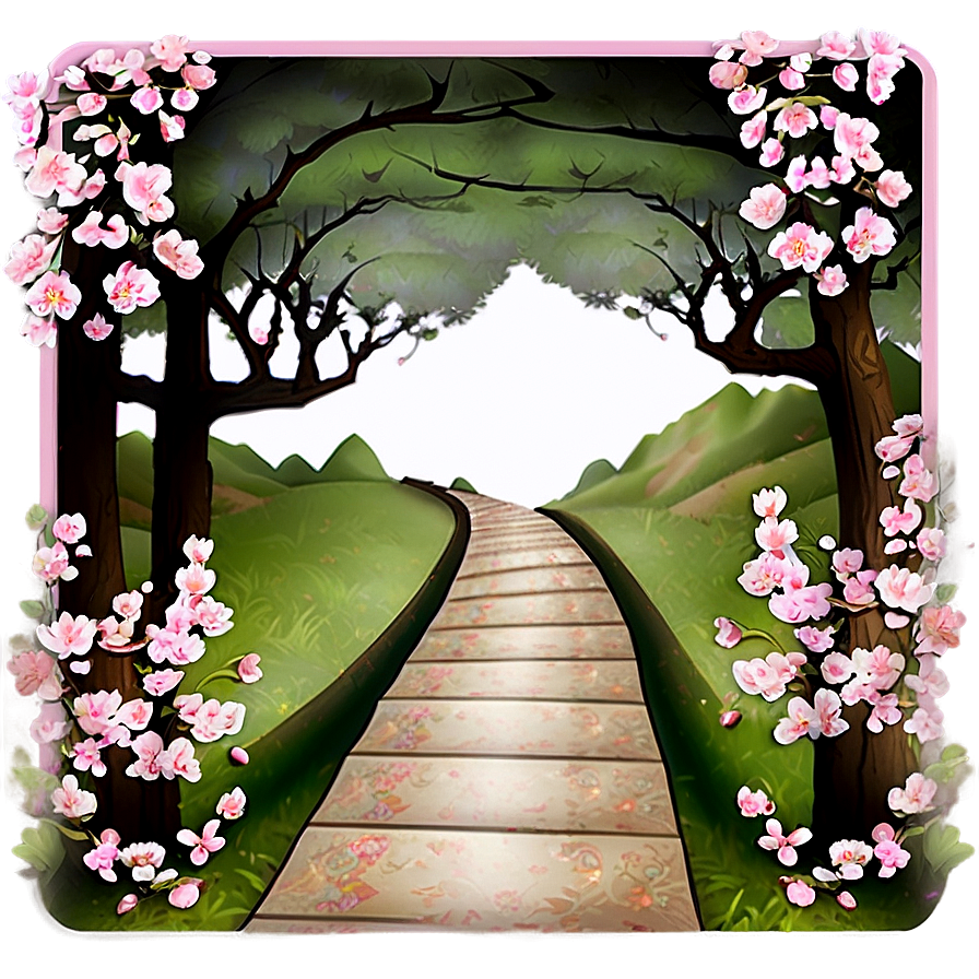 Blooming Cherry Blossom Path Png Hyn PNG