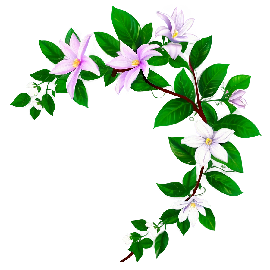 Blooming Clematis Vine.png PNG