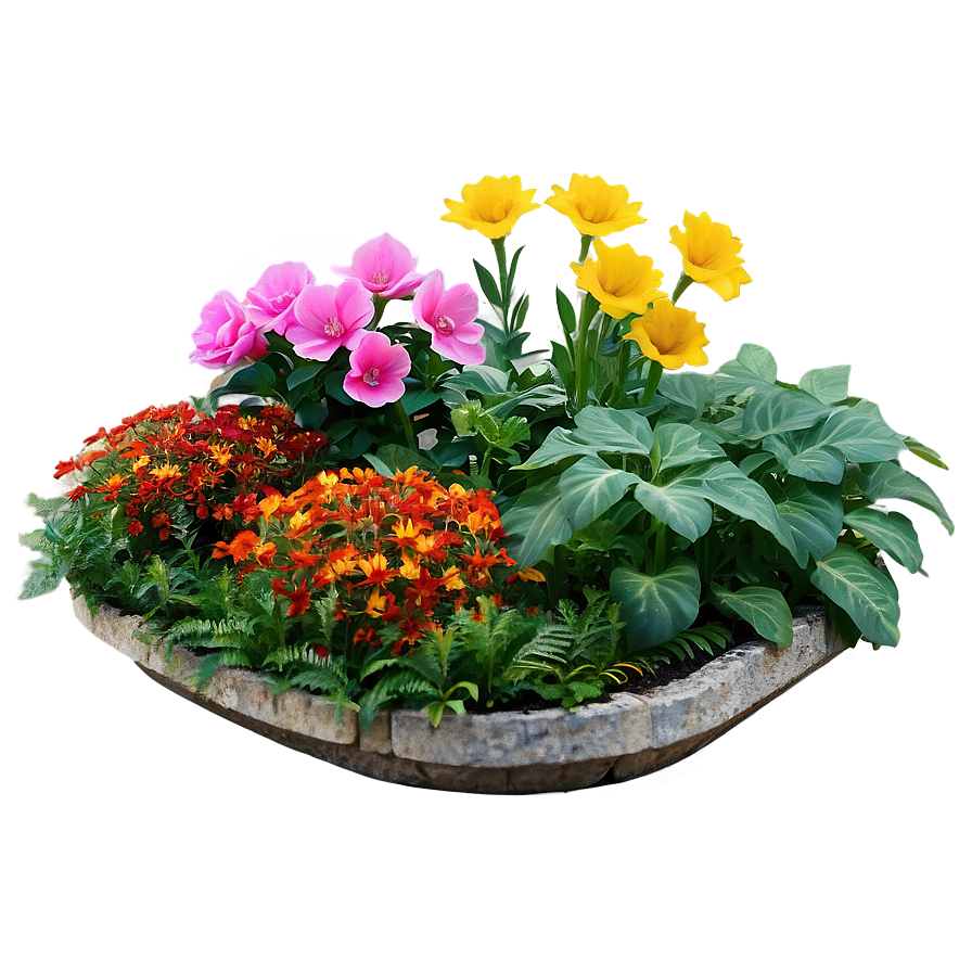 Blooming Flower Bed Png 06272024 PNG