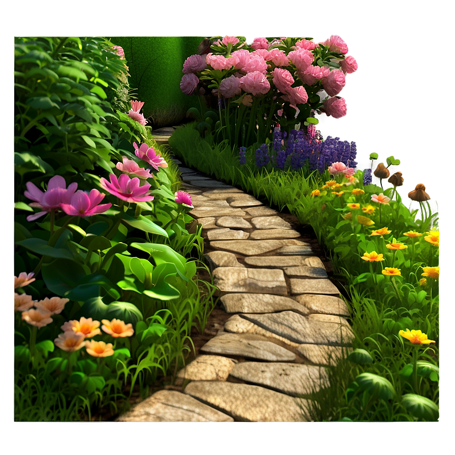 Blooming Garden Path Png Skj26 PNG