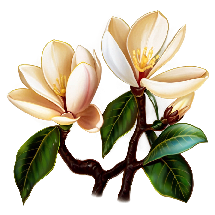 Blooming Magnolia Flower Scene Png 41 PNG