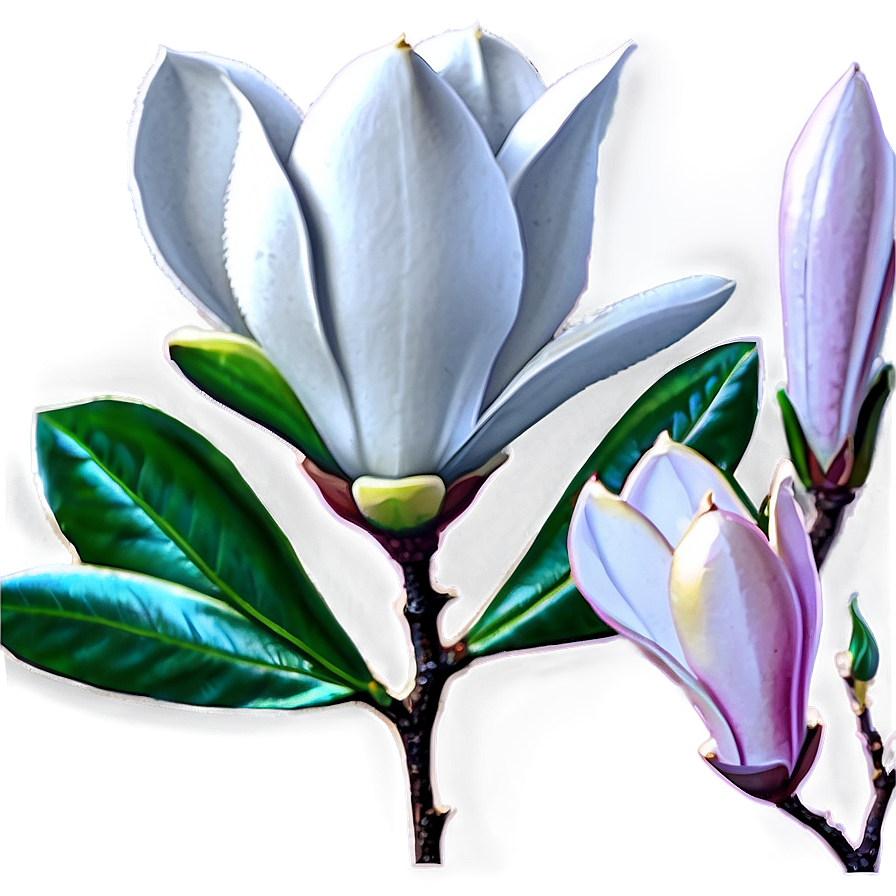 Blooming Magnolia Flower Scene Png Uvr88 PNG