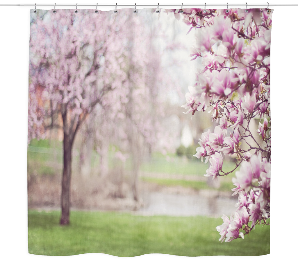 Blooming Magnolia Shower Curtain PNG