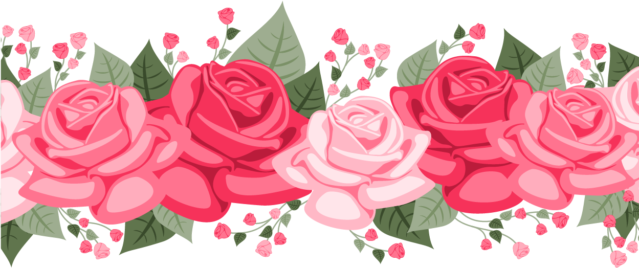 Blooming Roses Vector Banner PNG