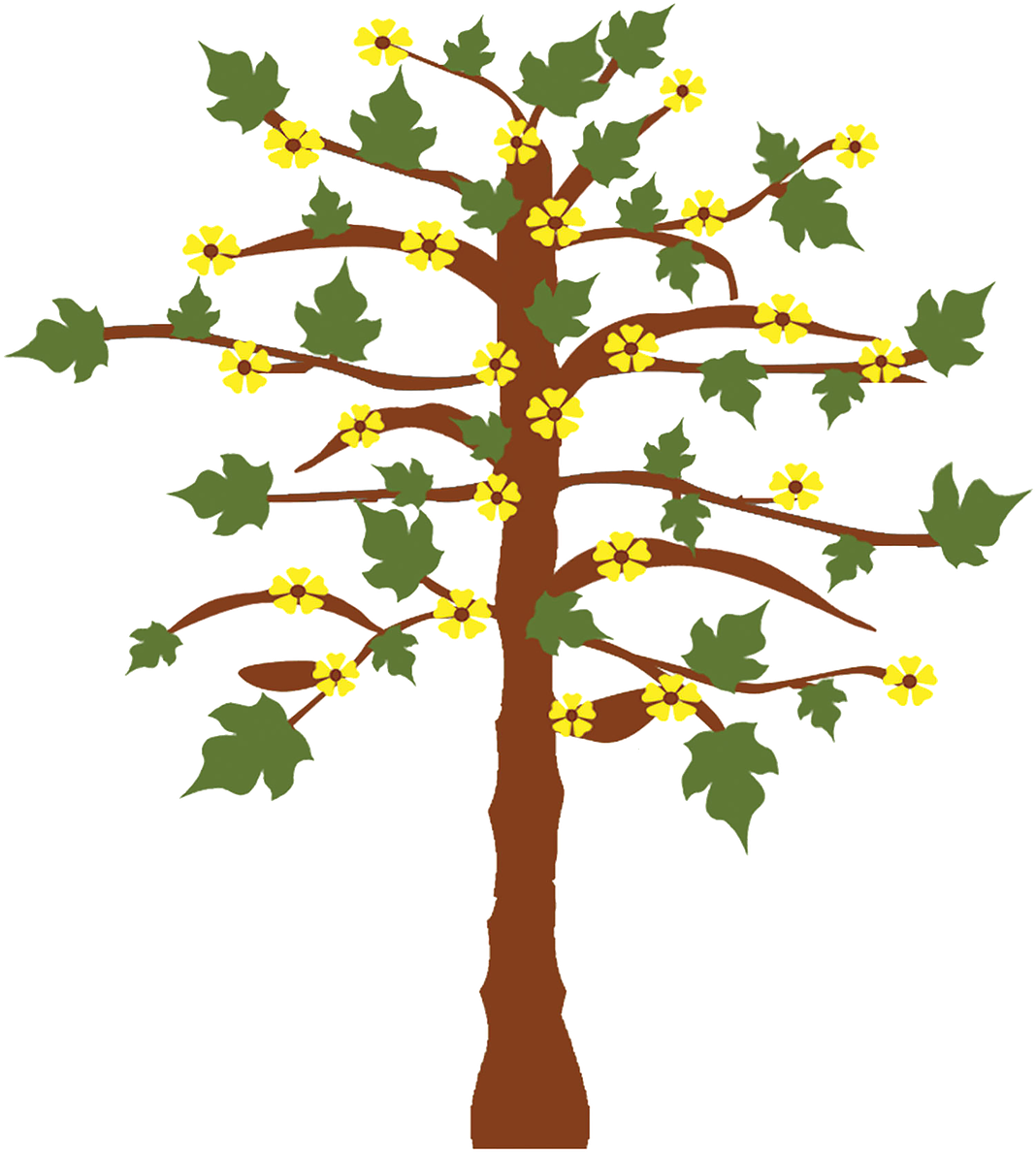 Blooming Tree Illustration PNG