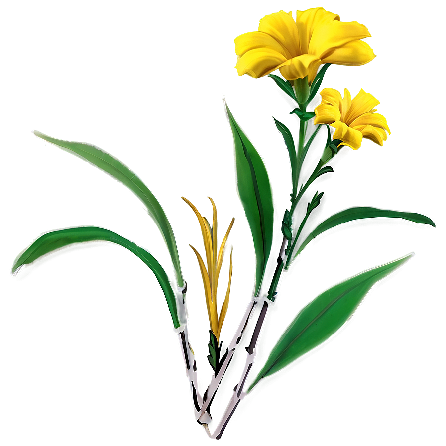 Blooming Yellow Flowers Png 7 PNG