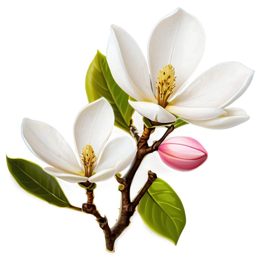 Blossoming Magnolia Flower Png Cpe82 PNG