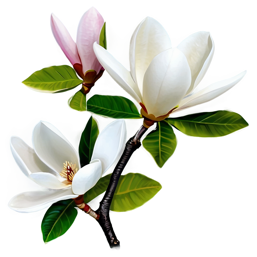 Blossoming Magnolia Flower Png Rfa PNG