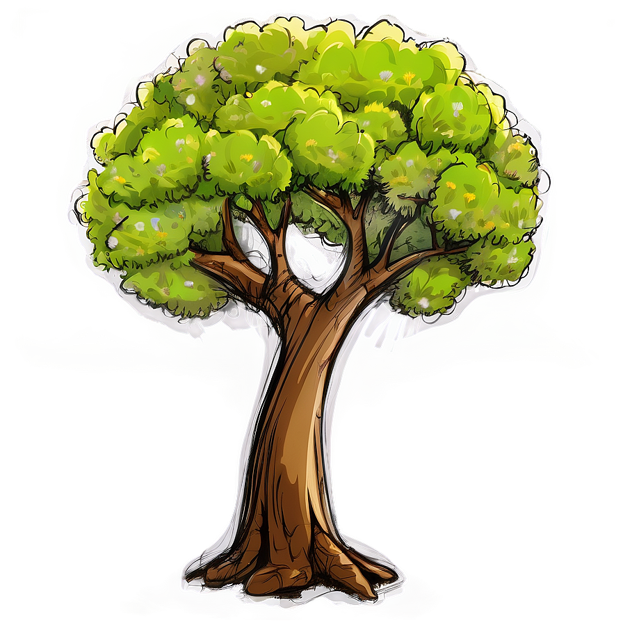 Blossoming Tree Sketch Png 06122024 PNG