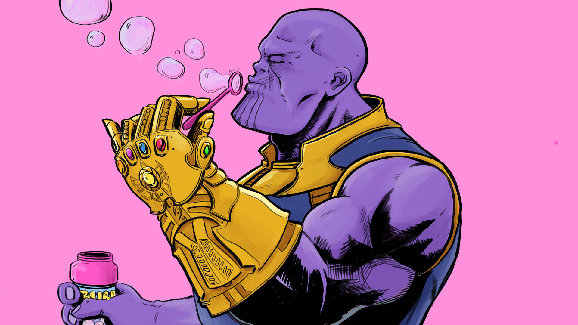 Blowing Bubbles Thanos Hd Wallpaper