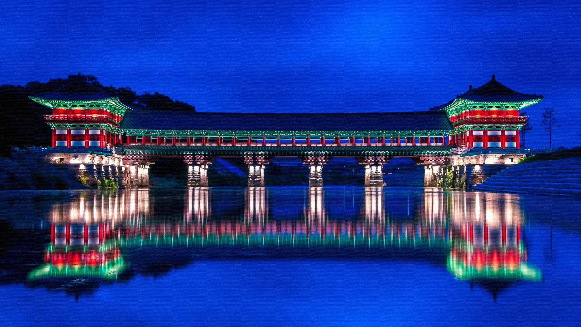 Blue 4k Korean Bridge