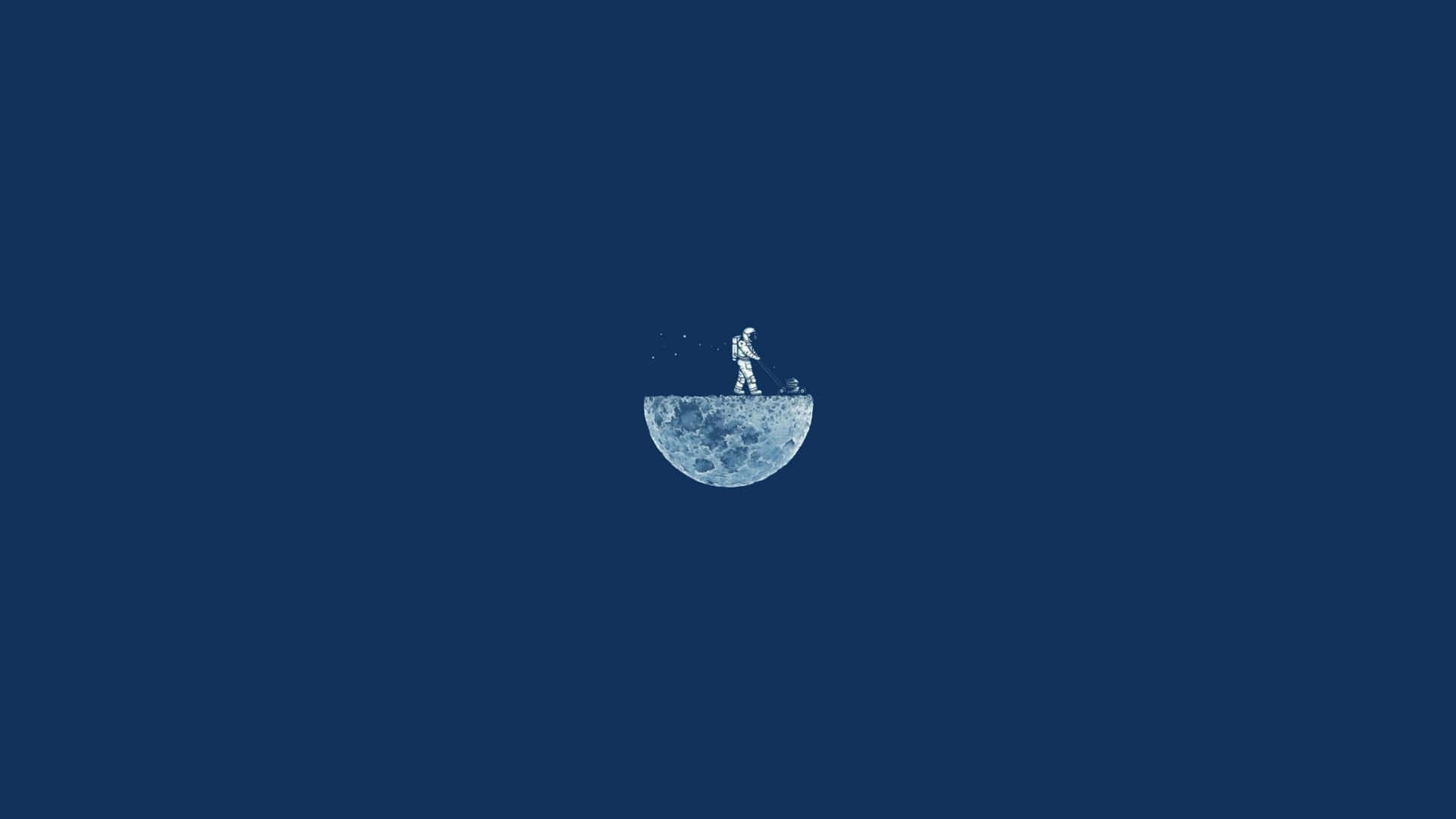Blue 4k Minimal Moon Mower Wallpaper
