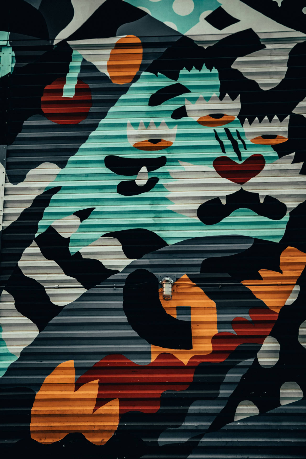 Blue Abstract Animal Graffiti Iphone Wallpaper