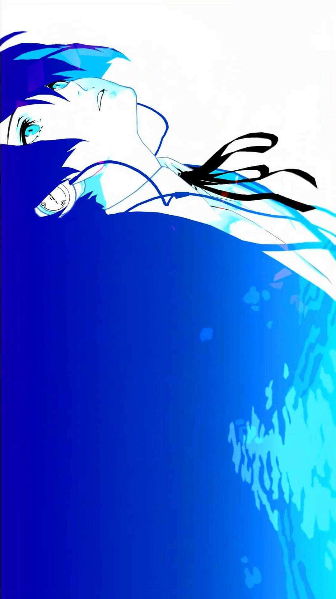 Blue Abstract Art Anime Character Wallpaper