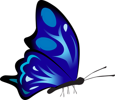 Blue Abstract Butterfly PNG