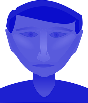 Blue Abstract Face Illustration PNG