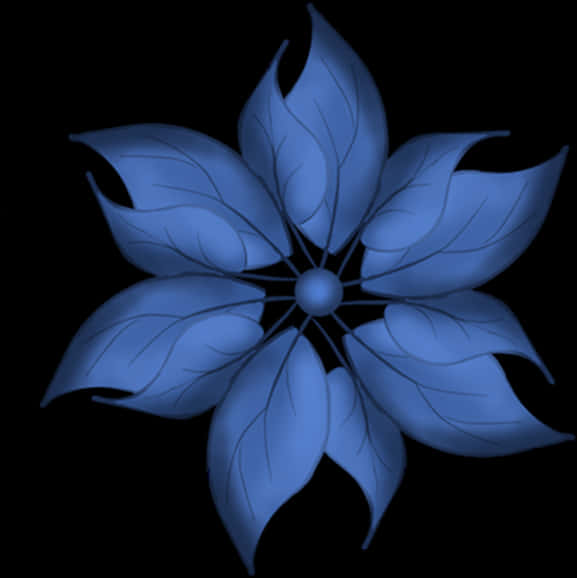 Blue Abstract Flower Art PNG