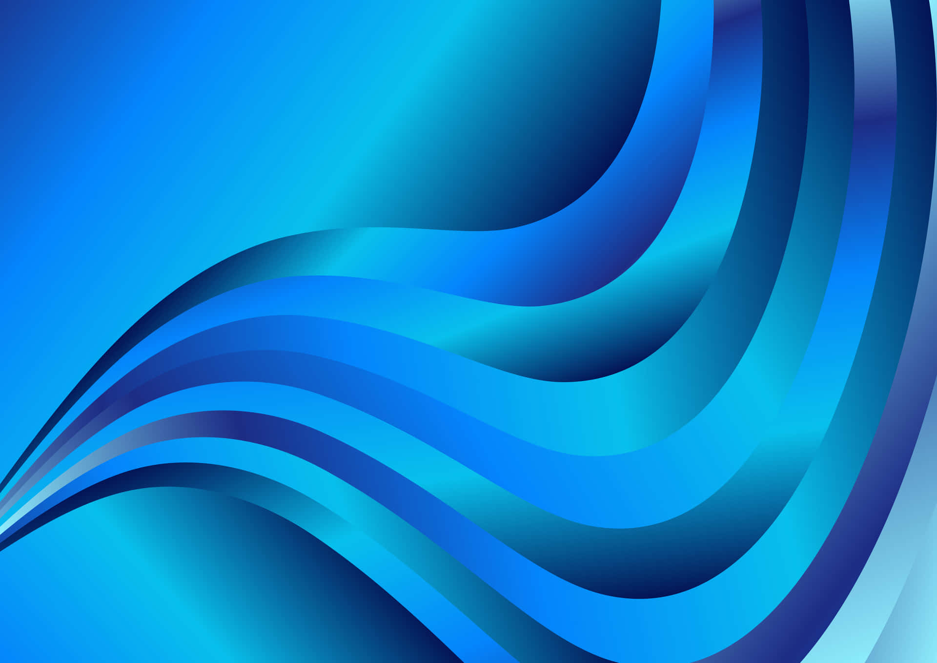 Blue Abstract Gradient Waves Wallpaper