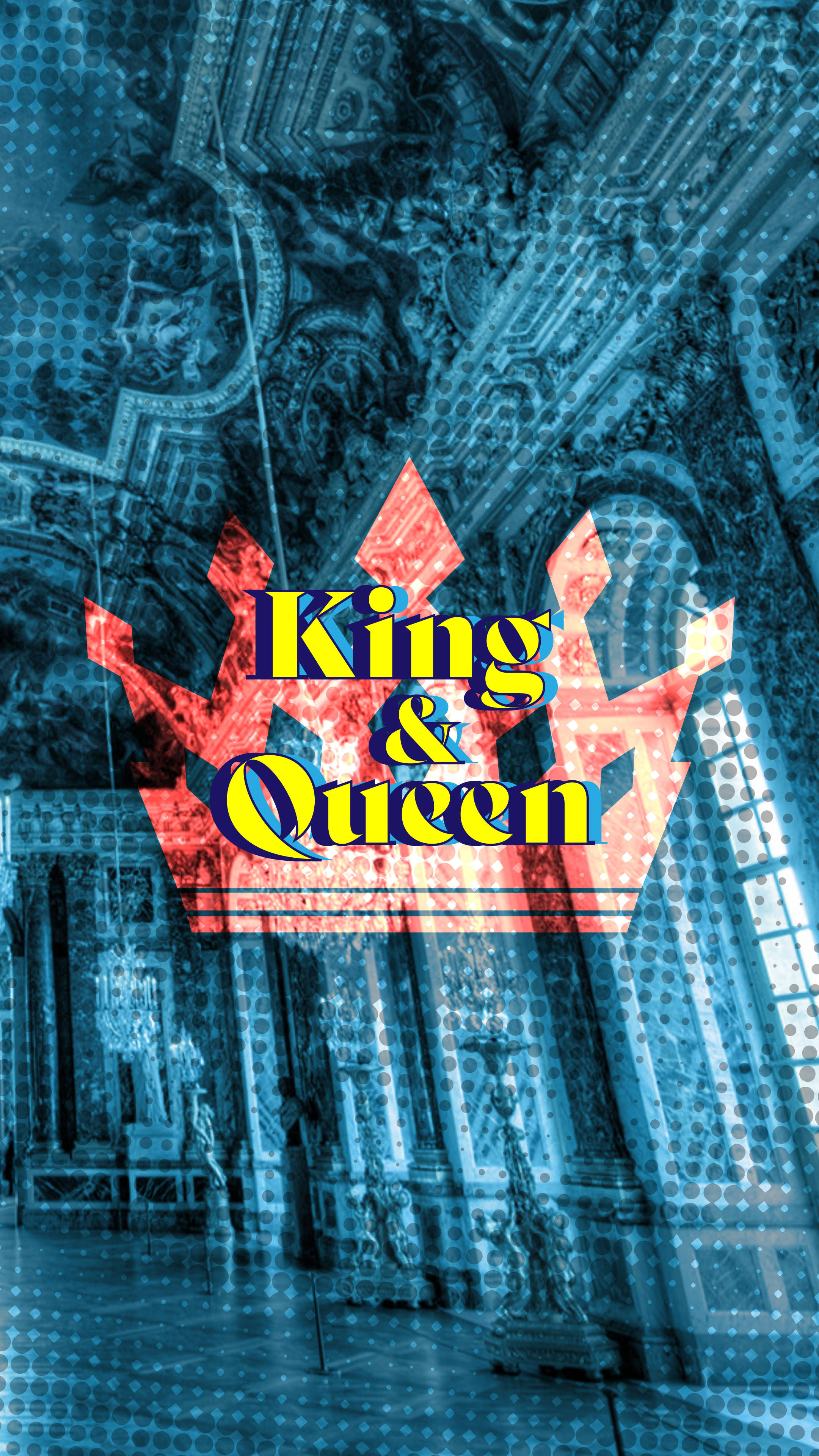 Blue Abstract King And Queen Wallpaper