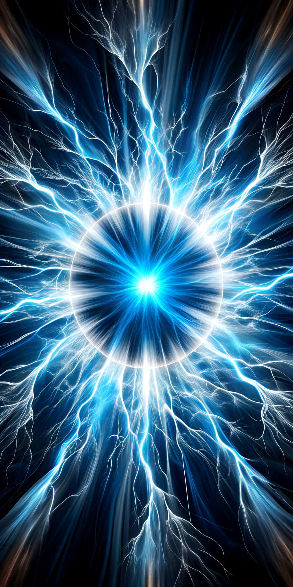 Blue Abstract Lighting On Black Background Wallpaper