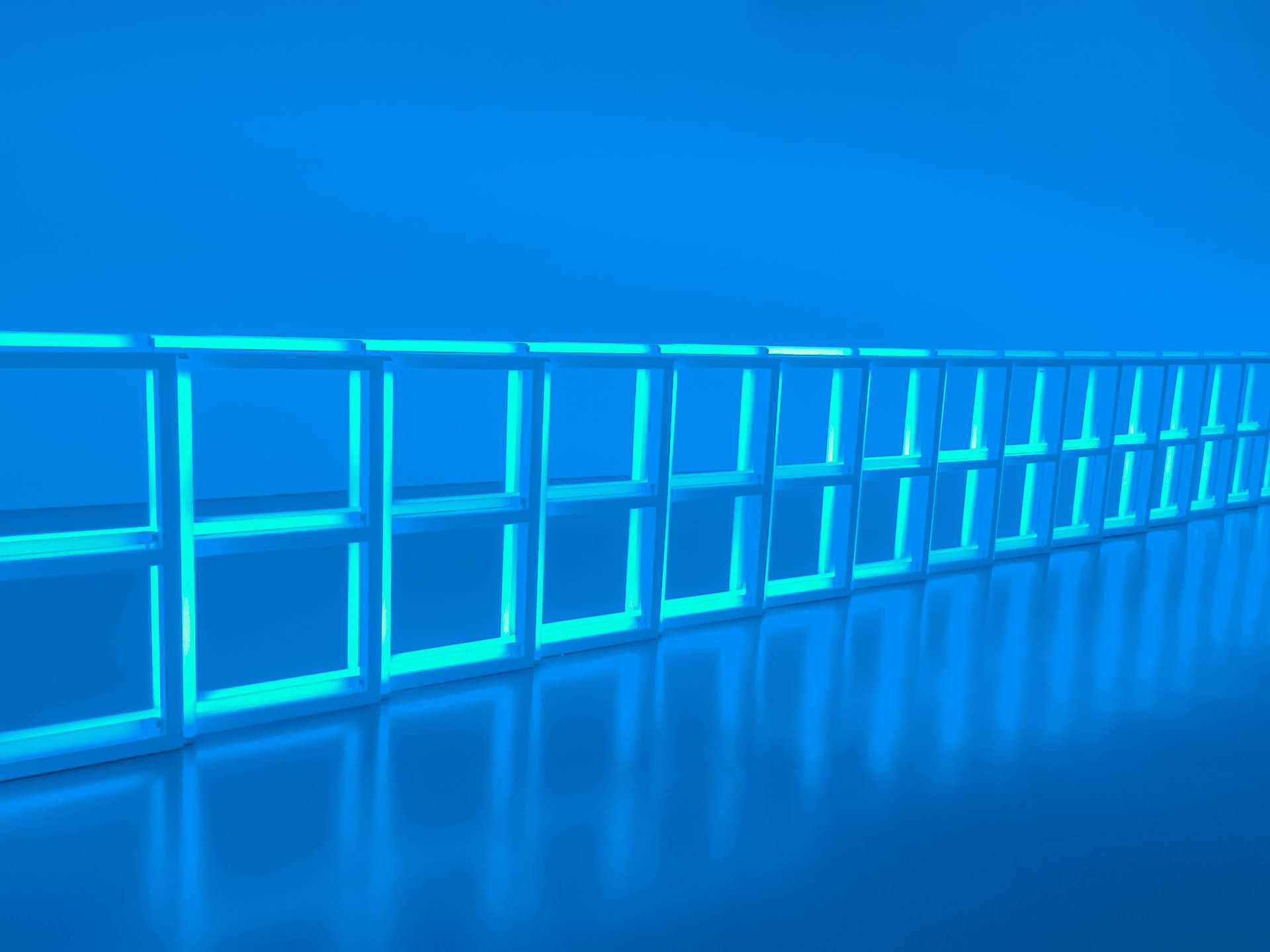 Blue Abstract Neon Frames Wallpaper