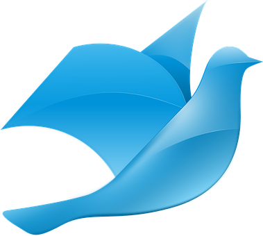 Blue Abstract Pigeon Logo PNG