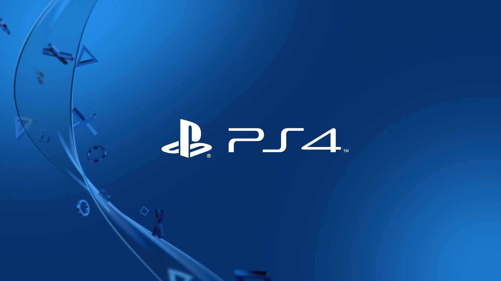 The shining blue abstract design of a Ps4 game console. Wallpaper