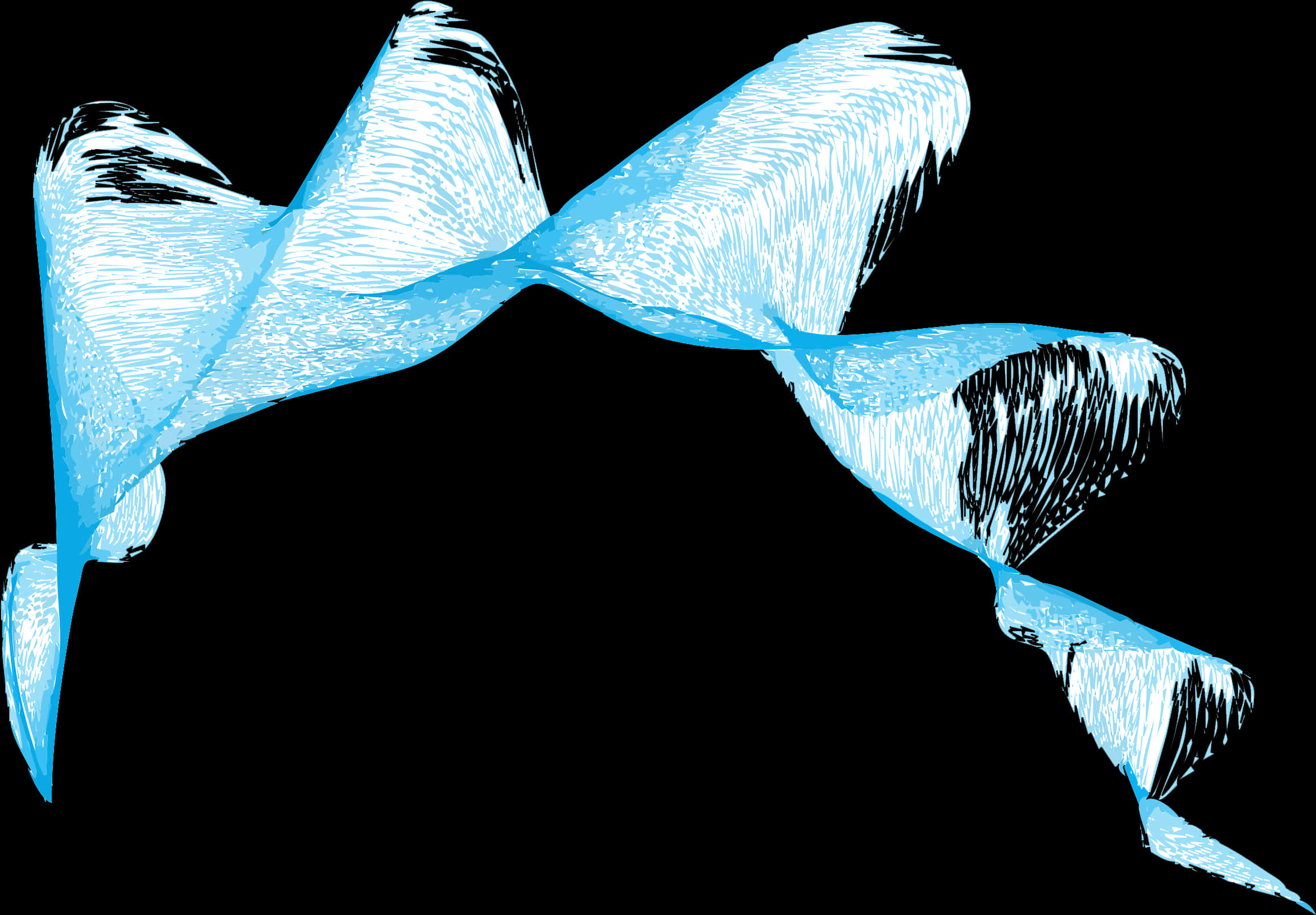 Blue Abstract Ribbon Artwork PNG