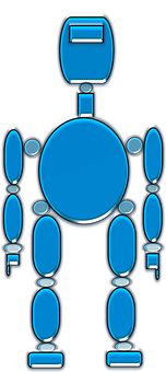 Blue Abstract Robot Graphic PNG