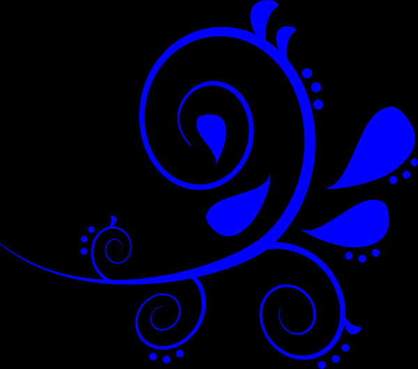 Blue Abstract Swirl Design PNG