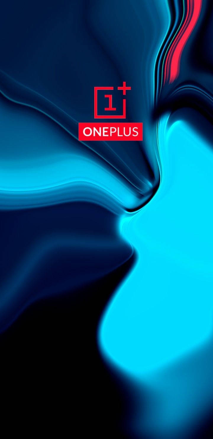 Blå abstrakt m med OnePlus 9R logo Wallpaper