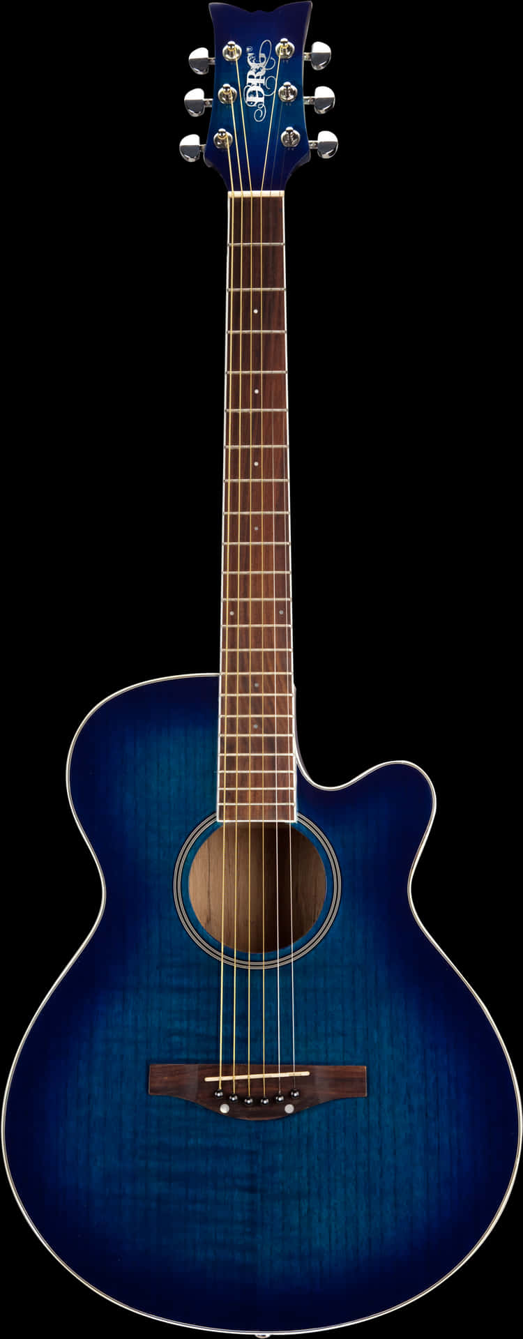 Blue Acoustic Guitar Isolated PNG