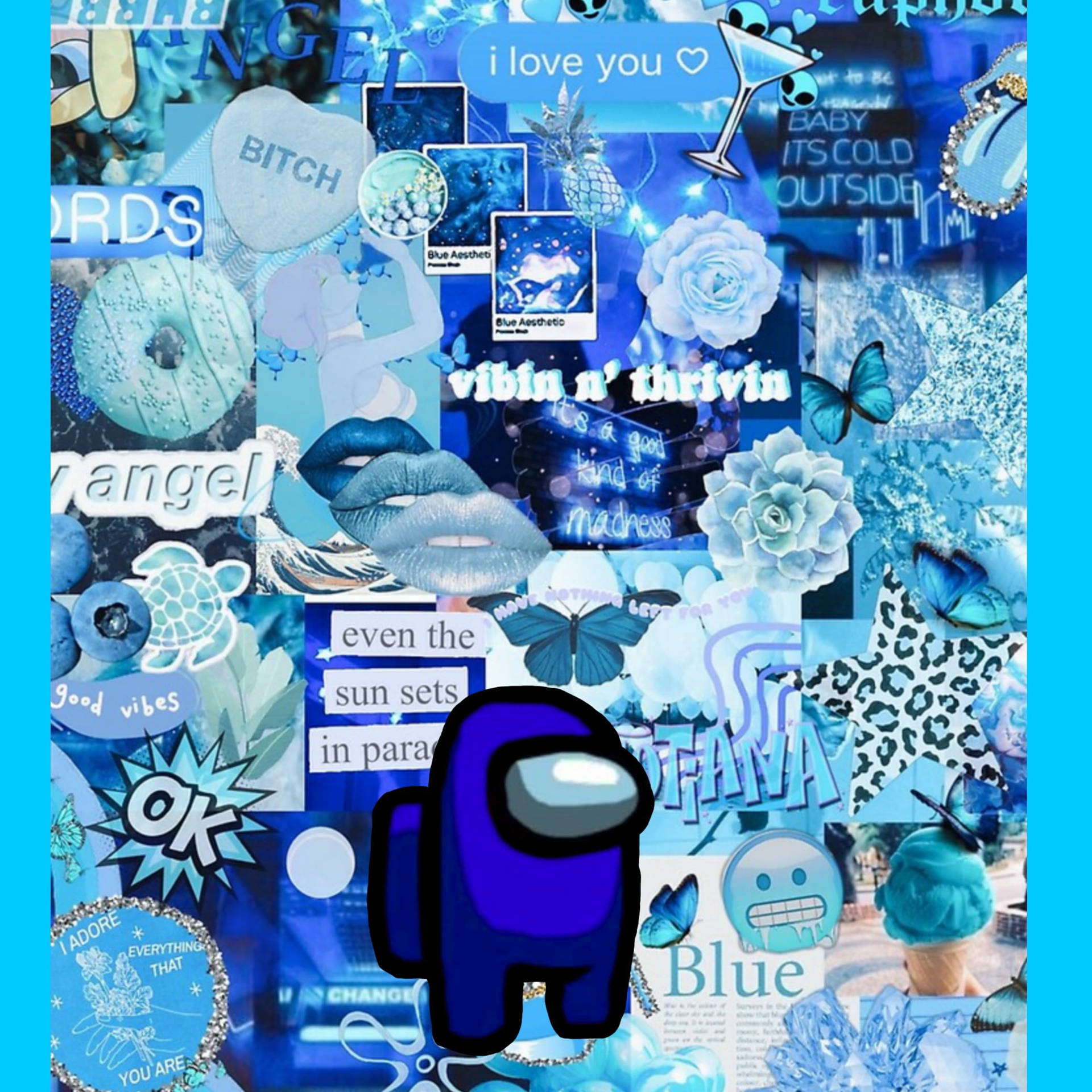 Blue Aesthetic Among Us Wallpaper