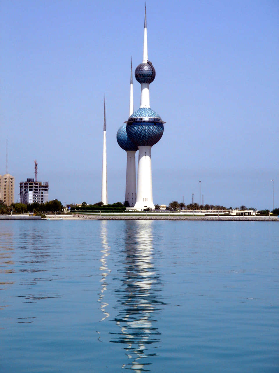 Blå æstetisk arkitektur Kuwait-tårnene tapet Wallpaper